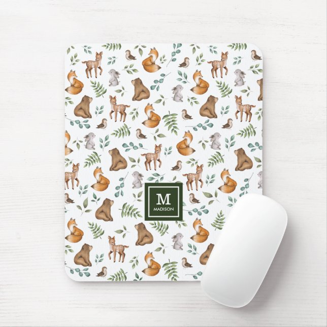 Stilvolle Waldtiere Waldtiermuster Mousepad (Mit Mouse)