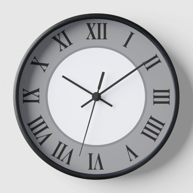 Stilvolle Wall-Uhr - Grau Uhr (Vorderseite)