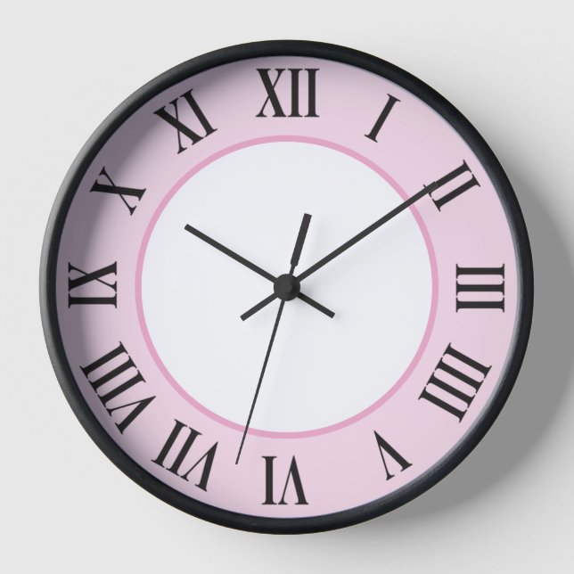 Stilvolle Wall-Uhr - Rosa Uhr (Vorderseite)