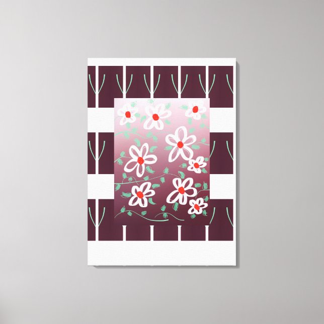 Stilvolle Wandkunst mit Akzenten aus Rot Leinwanddruck (Vorderseite)