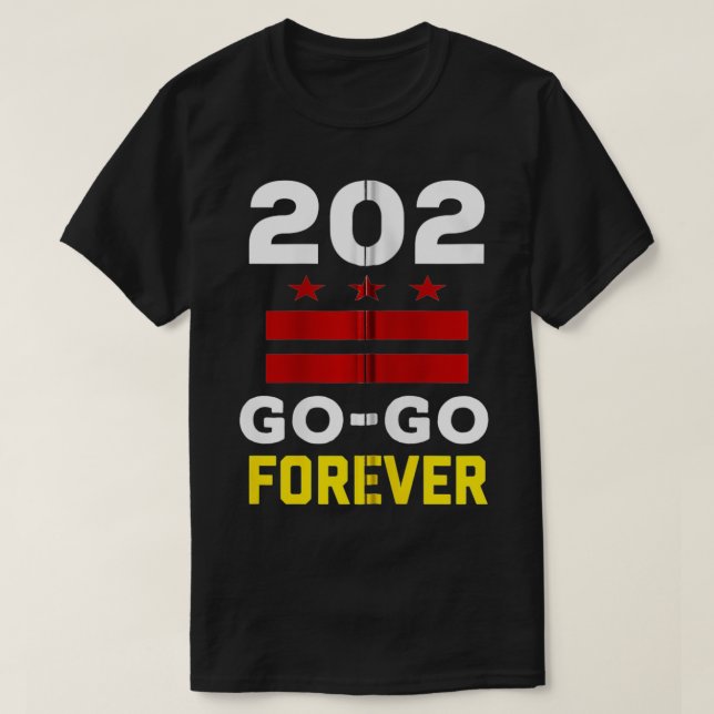 Stilvolle Washington DC, 202 GoGo Music Forever Ge T-Shirt (Design vorne)