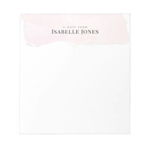 Stilvolle Wasserfarbe Rosa Notizblock