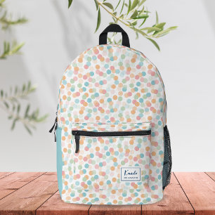 Stilvolle Wasserfarbe Runde Seifenblasen Monogramm Bedruckter Rucksack
