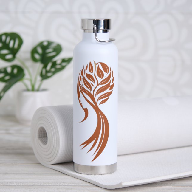 Stilvolle Wasserflasche für Frauen Trinkflasche (Yoga)