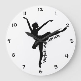 Stilvolle WATCH ME DANCE Ballerina Silhouette Große Wanduhr