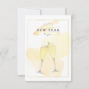 Stilvolle Watercolor Champagner Brillen Neujahr Po