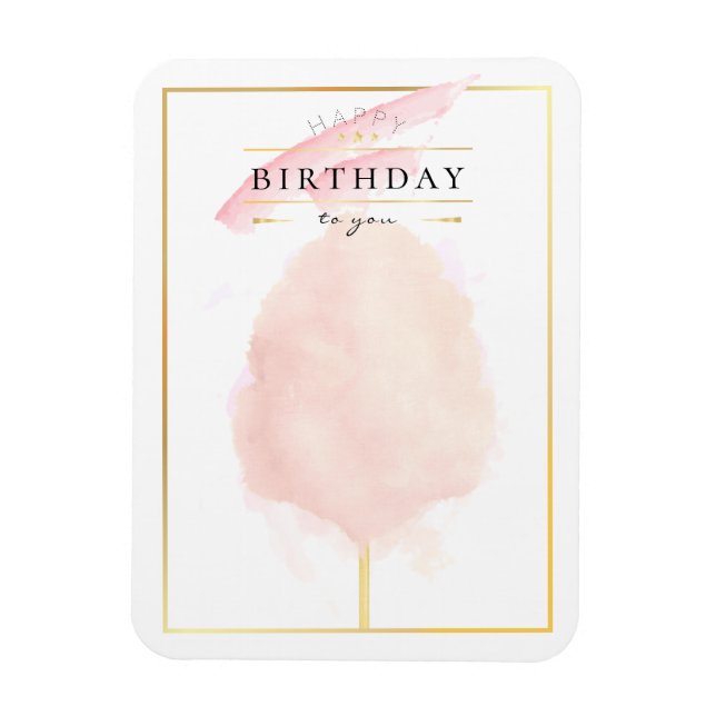 Stilvolle Watercolor Cotton Candy Birthday Magnet (Vertikal)