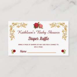 Stilvolle Watercolor Floral Diaper Raffle Tickets  Begleitkarte