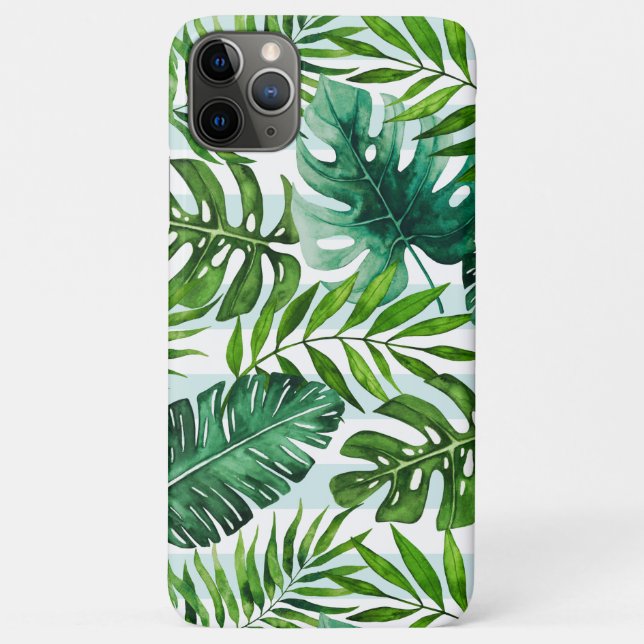 Stilvolle Watercolor Tropical Green Botanical Case-Mate iPhone Hülle (Rückseite)