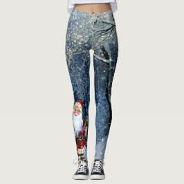 Stilvolle Weihnachten des Vaters im Winter in schn Leggings