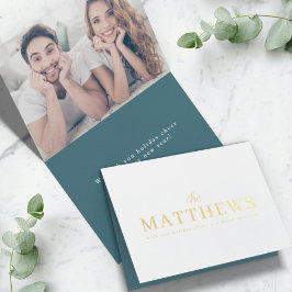 Stilvolle Weihnachten | Minimales Aquamarines Fun Folienkarte