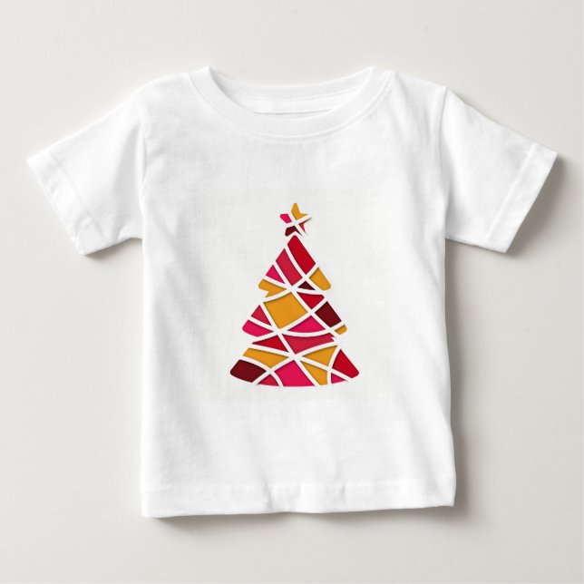 Stilvolle Weihnachtsbaum der modernen Kunst Baby T-shirt (Vorderseite)