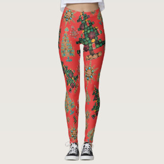Stilvolle Weihnachtsbaum Jewel Bling Cinnabar Leggings