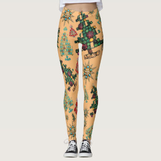 Stilvolle Weihnachtsbaum Jewel Pattern Leggings