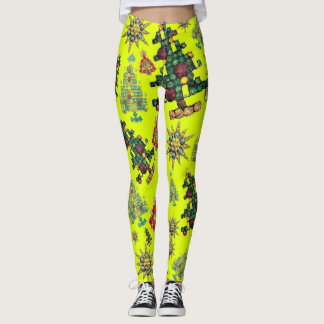 Stilvolle Weihnachtsbaum Jewel Pattern Leggings