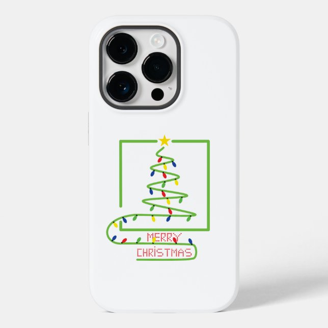 Stilvolle Weihnachtsbaum mit Glühbirnen Case-Mate iPhone Hülle (Rückseite)