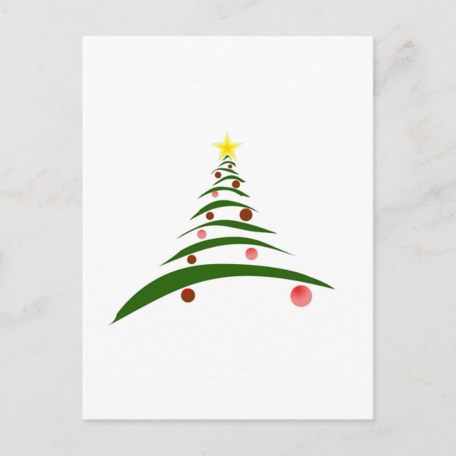 Stilvolle Weihnachtsbaume Feiertagspostkarte (Vorderseite)