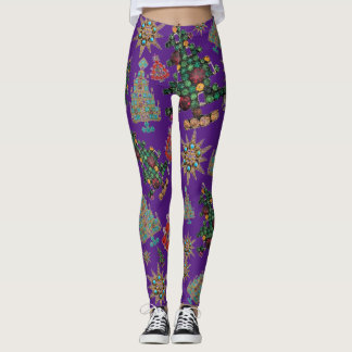 Stilvolle Weihnachtsbaume Jewel Bling Leggings