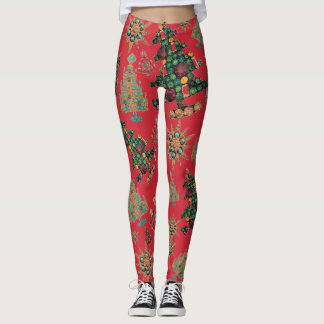 Stilvolle Weihnachtsbaume Jewel Bling Leggings