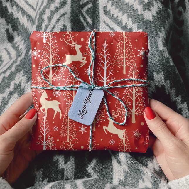 Stilvolle Weihnachtsbäume reinigen rot Geschenkpapier (Von Creator hochgeladen)