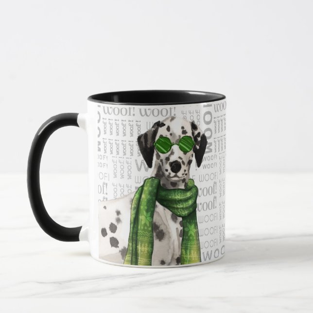 Stilvolle Weihnachtsfrau Dalmatiner Dog Tasse (Links)