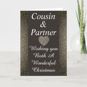Stilvolle Weihnachtskarte für Cousin & Partner Feiertagskarte