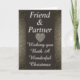 Stilvolle Weihnachtskarte für Freunde und Partner Feiertagskarte