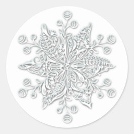 Stilvolle Weihnachtsschneeflocke Runder Aufkleber