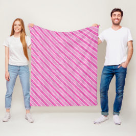 Stilvolle Weihnachtsstreifen in Rosa und Silber Fo Fleecedecke