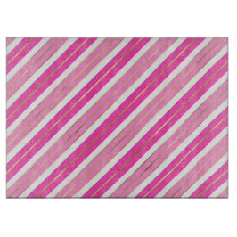 Stilvolle Weihnachtsstreifen in Rosa und Silber Fo Schneidebrett