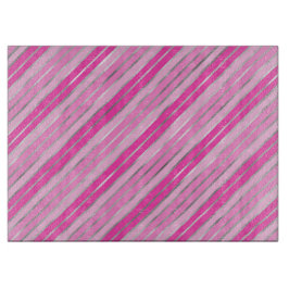 Stilvolle Weihnachtsstreifen in Rosa und Silber Fo Schneidebrett