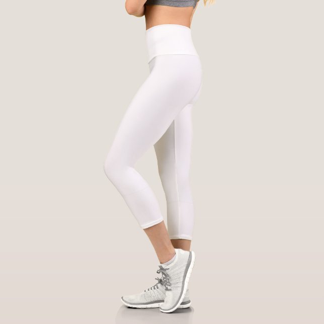 Stilvolle weiße Capri Leggings für Aktiv (Links)