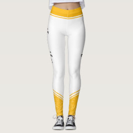 Stilvolle weiße, gelbe, blumenweiße Streifen und N Leggings