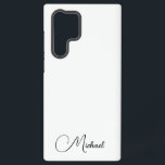 Stilvolle weiße Geschenke Monogramm Kalligrafie Na Samsung Galaxy Hülle<br><div class="desc">Moderne elegante Minimalistisch Design Monogram Kalligraphie Name Template Best gibt Black Trendy Phone Cases & Accessories / Samsung Hüllen / Galaxy S22 Ultra Case.</div>
