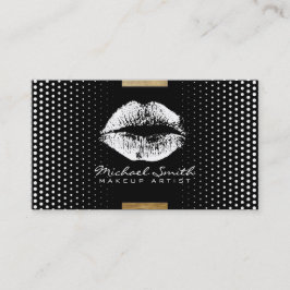 Stilvolle weiße Lippen Makeup Artist Moderne Punkt Visitenkarte