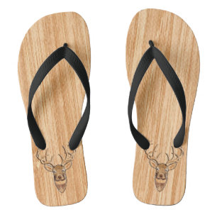 Stilvolle Weiße Schwanz Hirschkopf Leichtholzkörnc Flip Flops