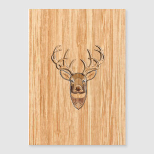 Stilvolle Weiße Schwanz Hirschkopf Leichtholzkörnc Magnetkarte