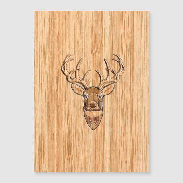 Stilvolle Weiße Schwanz Hirschkopf Leichtholzkörnc Magnetkarte (Vorderseite)