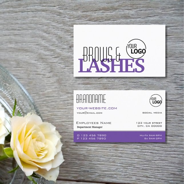 Stilvolle, weiße und Lila, einfache Logos Beruflic Visitenkarte (Von Creator hochgeladen)