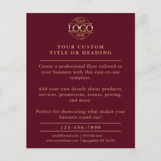 Stilvolle Werbeaktion für das Rote Unternehmen Bur Flyer (Vorne)