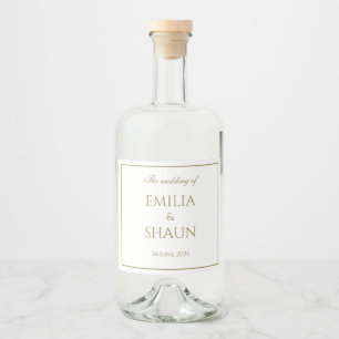 Stilvolle White and Gold Liquor Labels Alkoholflaschenetikett