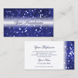 Stilvolle White Blue Sparkle Glitzer Stars Glamour Visitenkarte