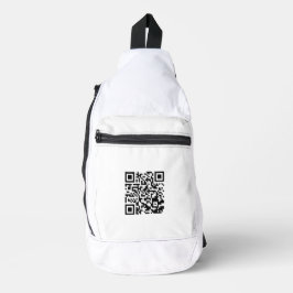 Stilvolle White Cut Sew Sling Bag mit QR Code