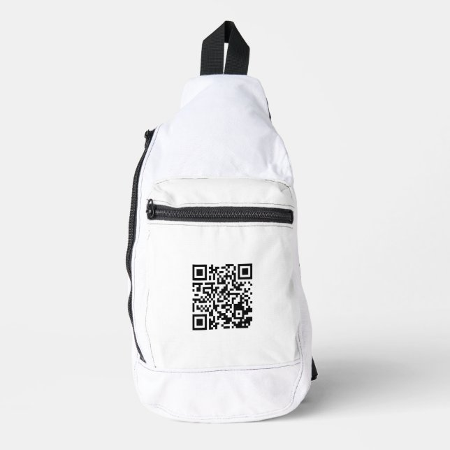 Stilvolle White Cut Sew Sling Bag mit QR Code (Vorderseite)