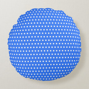 Stilvolle White Dots Muster Lovely Sky Blue Rundes Kissen