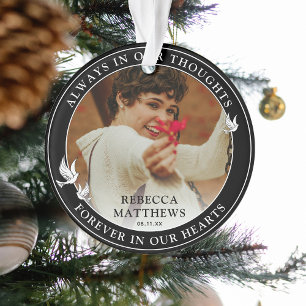 Stilvolle White Doves Foto-Gedenkstätte Ornament