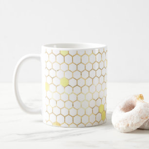Stilvolle White Gold Honeycomb Kaffeetasse