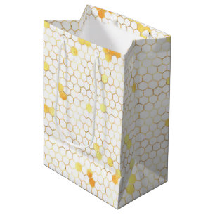 Stilvolle White Gold Honeycomb Mittlere Geschenktüte