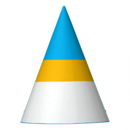 Stilvolle White Golden Yellow Sky Blue Top Streife Partyhütchen