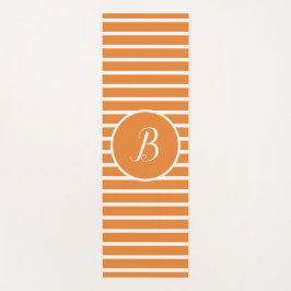 Stilvolle White Stripes Monogram Letter B Yoga Mat Yogamatte